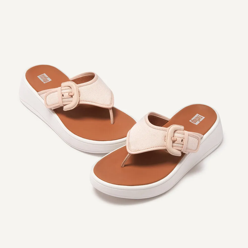 FitFlop F-Mode Flatform Buckle Canvas Sandals - Rose Foam