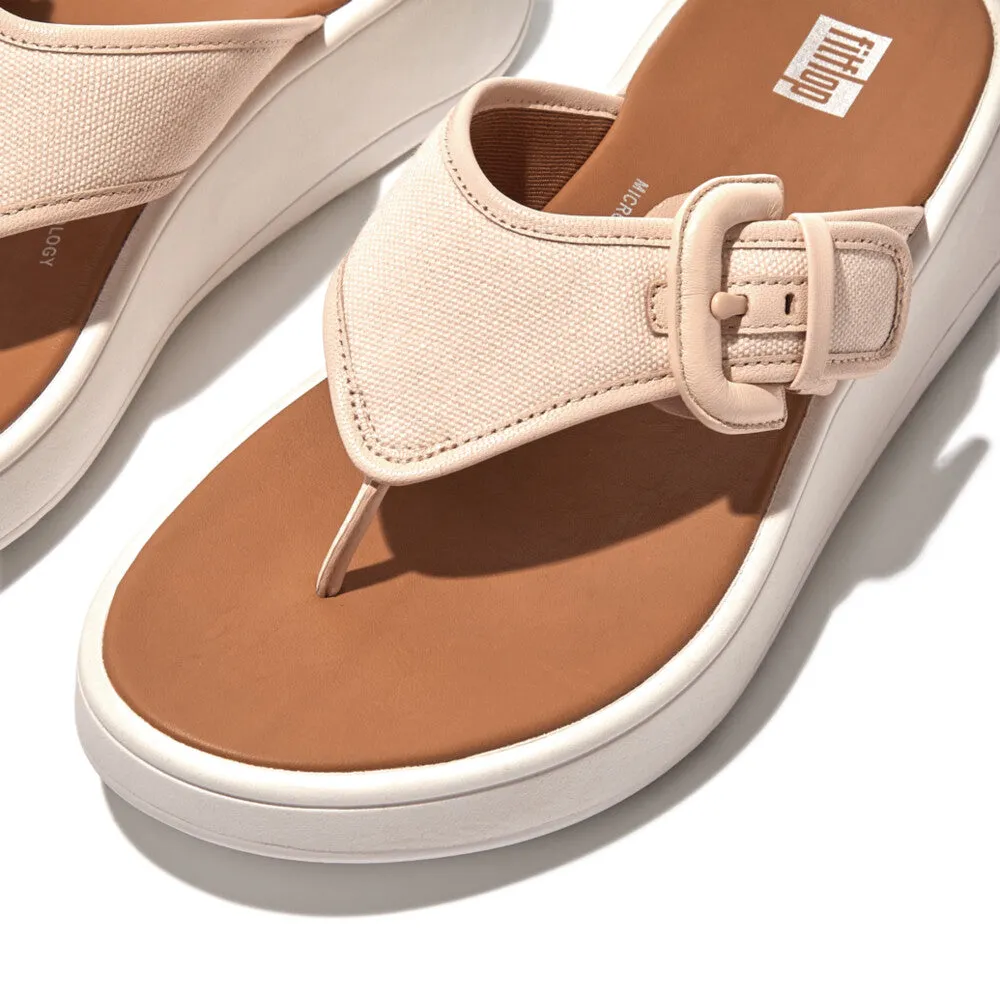 FitFlop F-Mode Flatform Buckle Canvas Sandals - Rose Foam