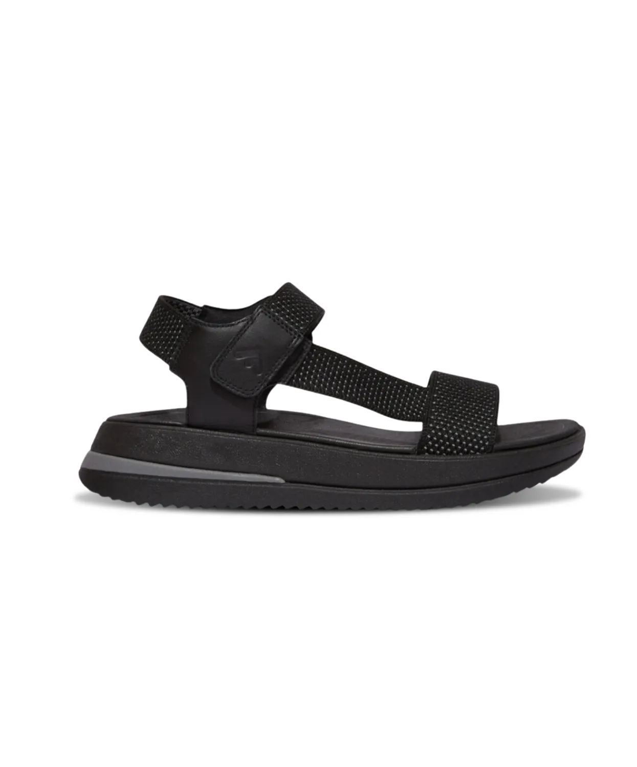 FitFlop Surff Two-Tone Webbing/Leather Back-Strap Sandals Black