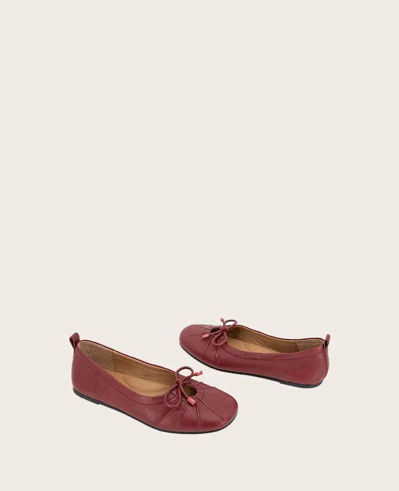 GENTLE SOULS -  Marilyn Leather Pleated Ballet Flat