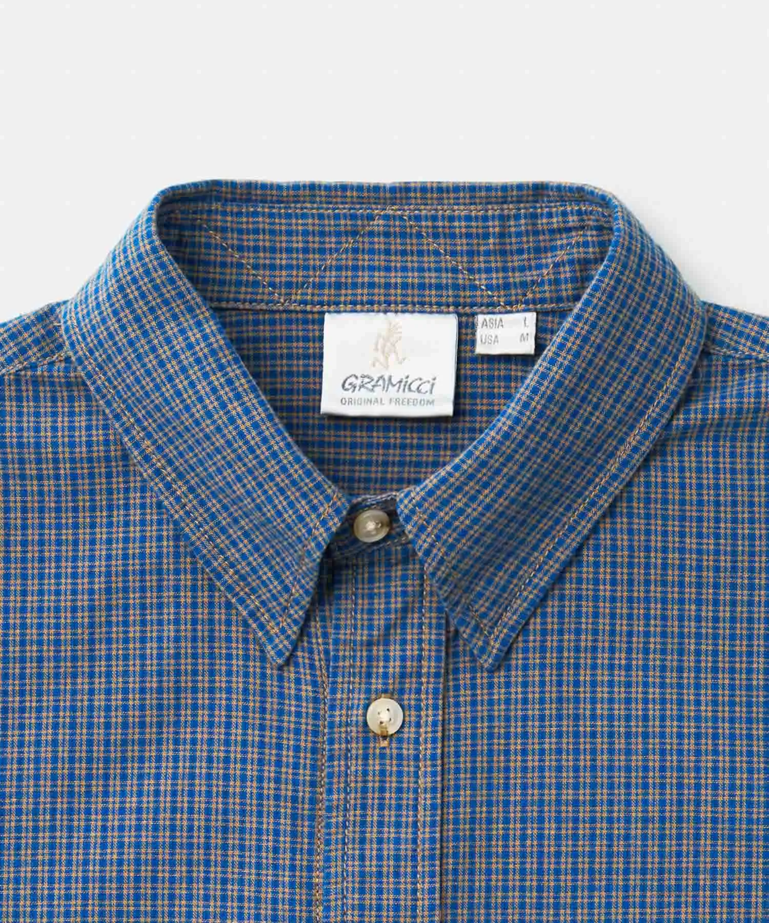 Gramicci Oxford Button Down Stance Shirt Check Navy