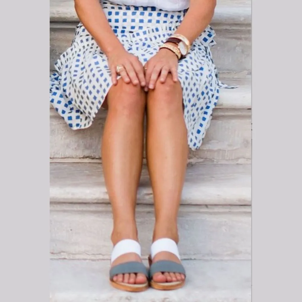 Grey/White/Silver Sandals