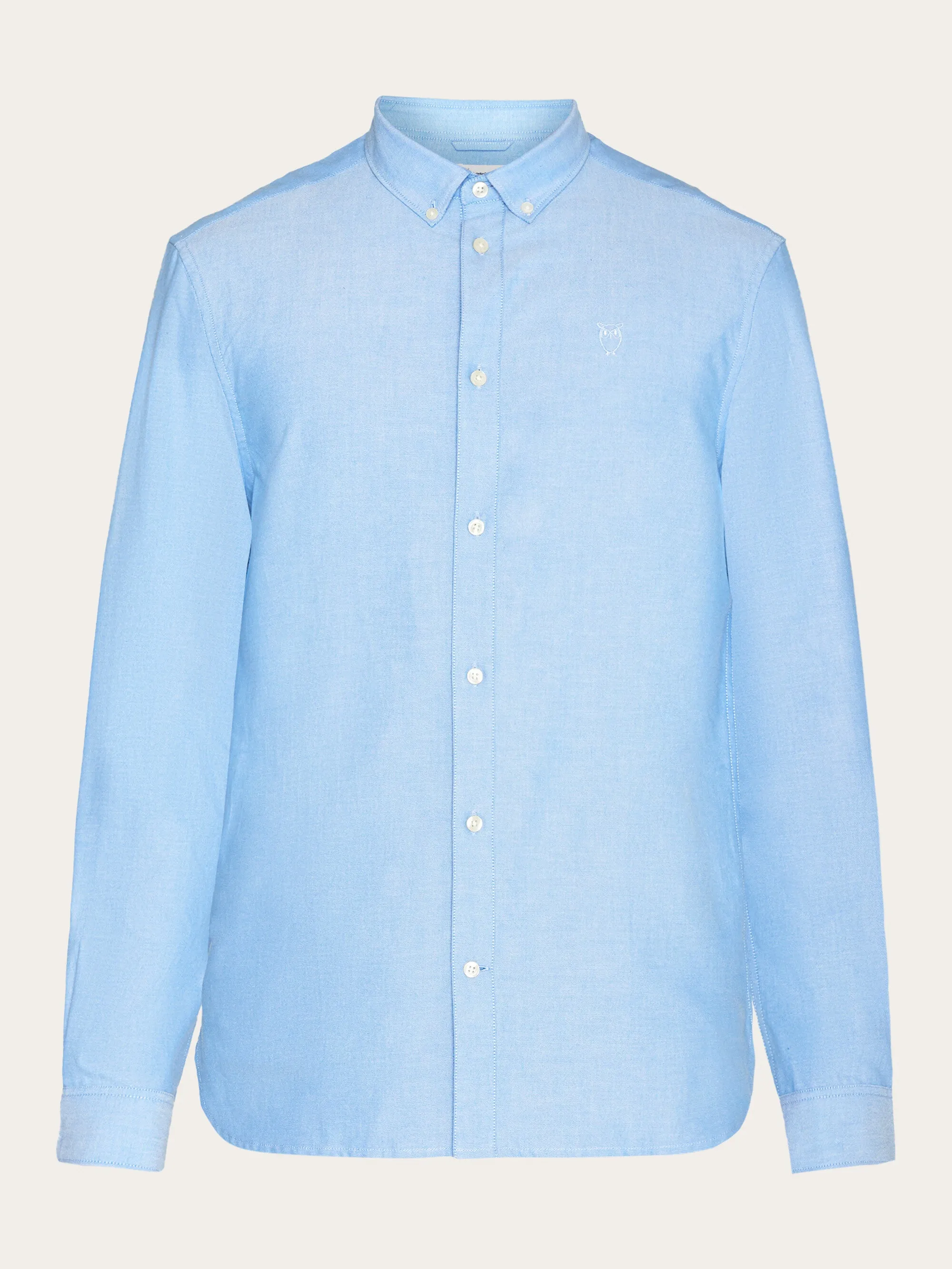 HARALD small owl oxford regular fit shirt - GOTS/Vegan - Lapis Blue