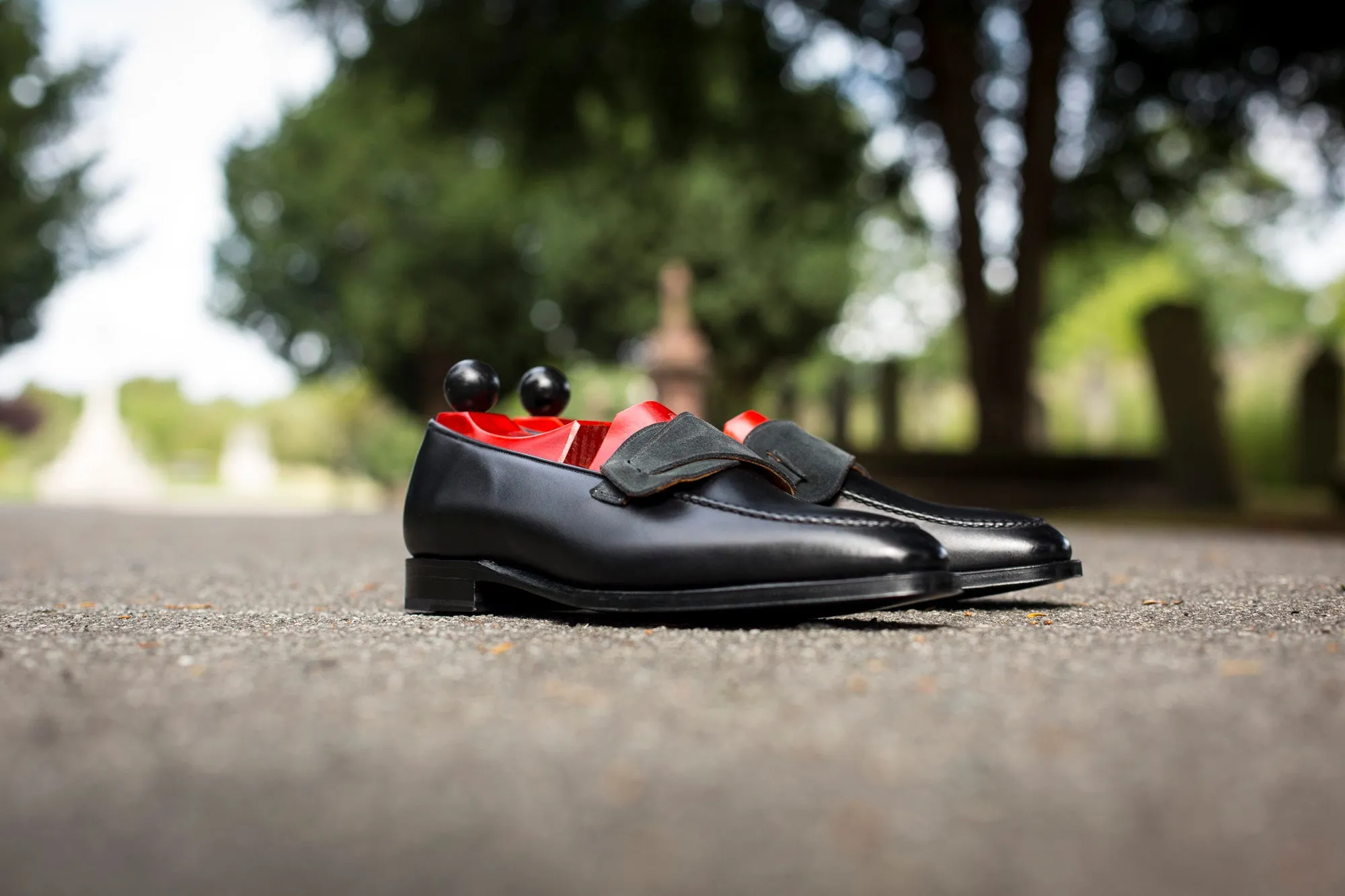 Hawthorne - MTO - Black Calf / Charcoal Suede - TMG Last - Single Leather Sole