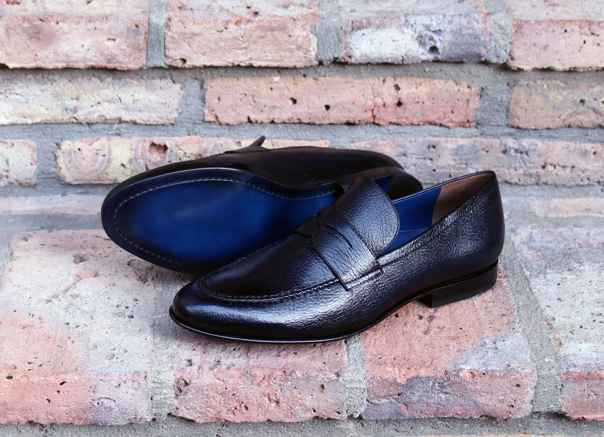 Jean Pierre Deerskin Penny Loafer Navy