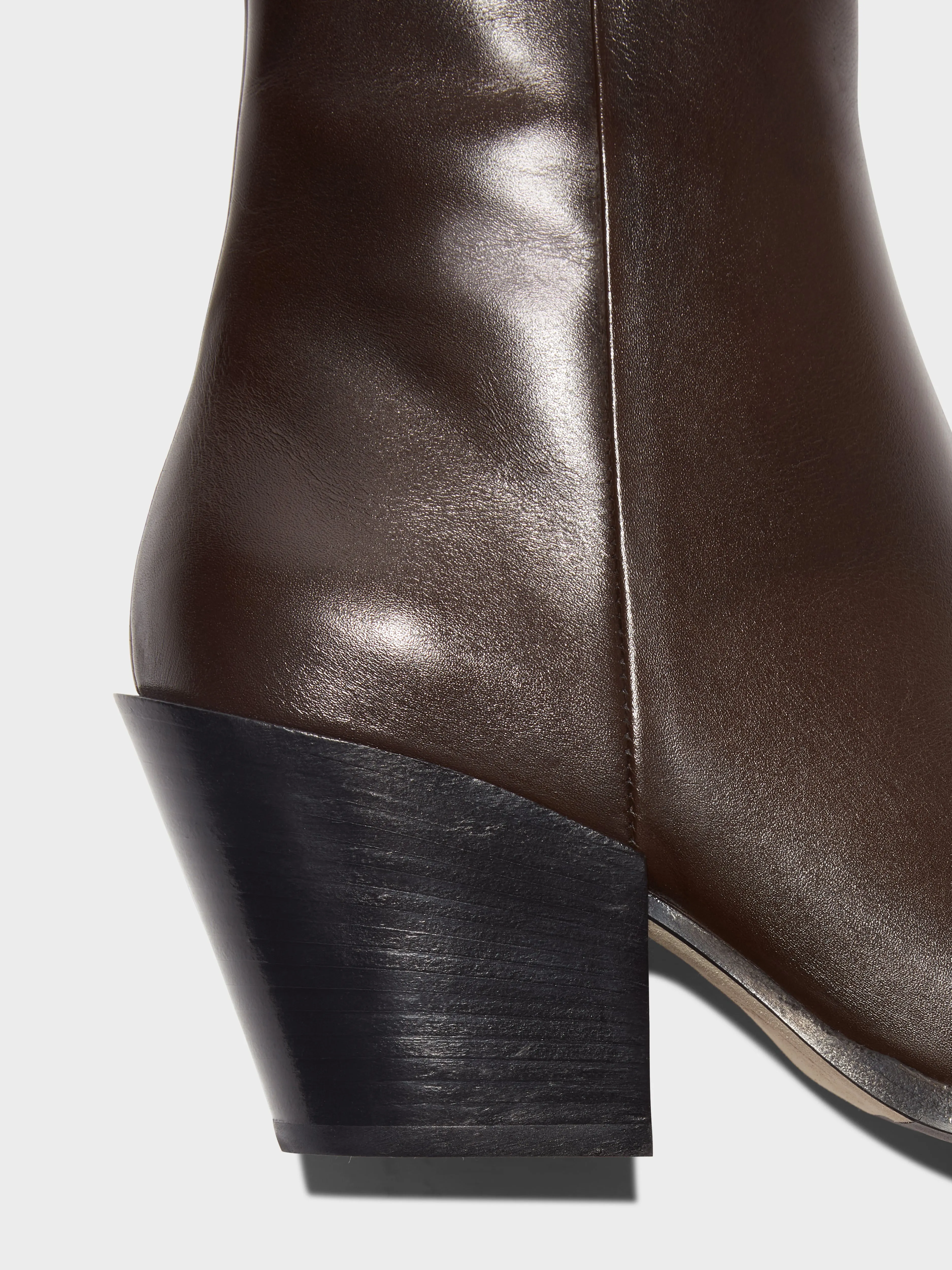 Kara Leather Cowboy Ankle Boots