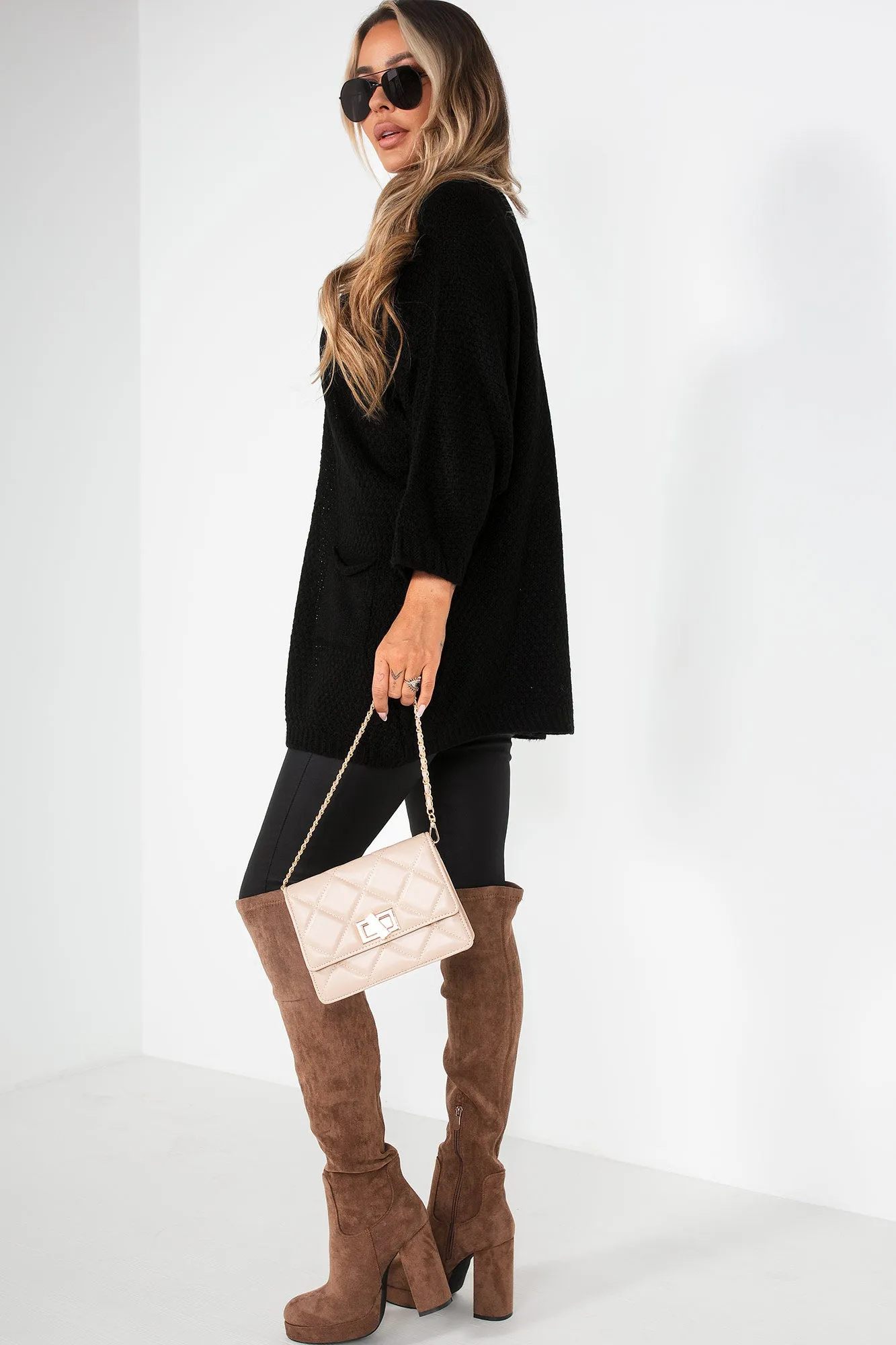 Karina Black Knit Cardigan