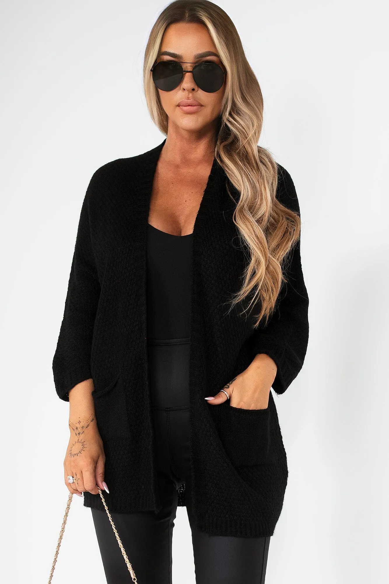 Karina Black Knit Cardigan