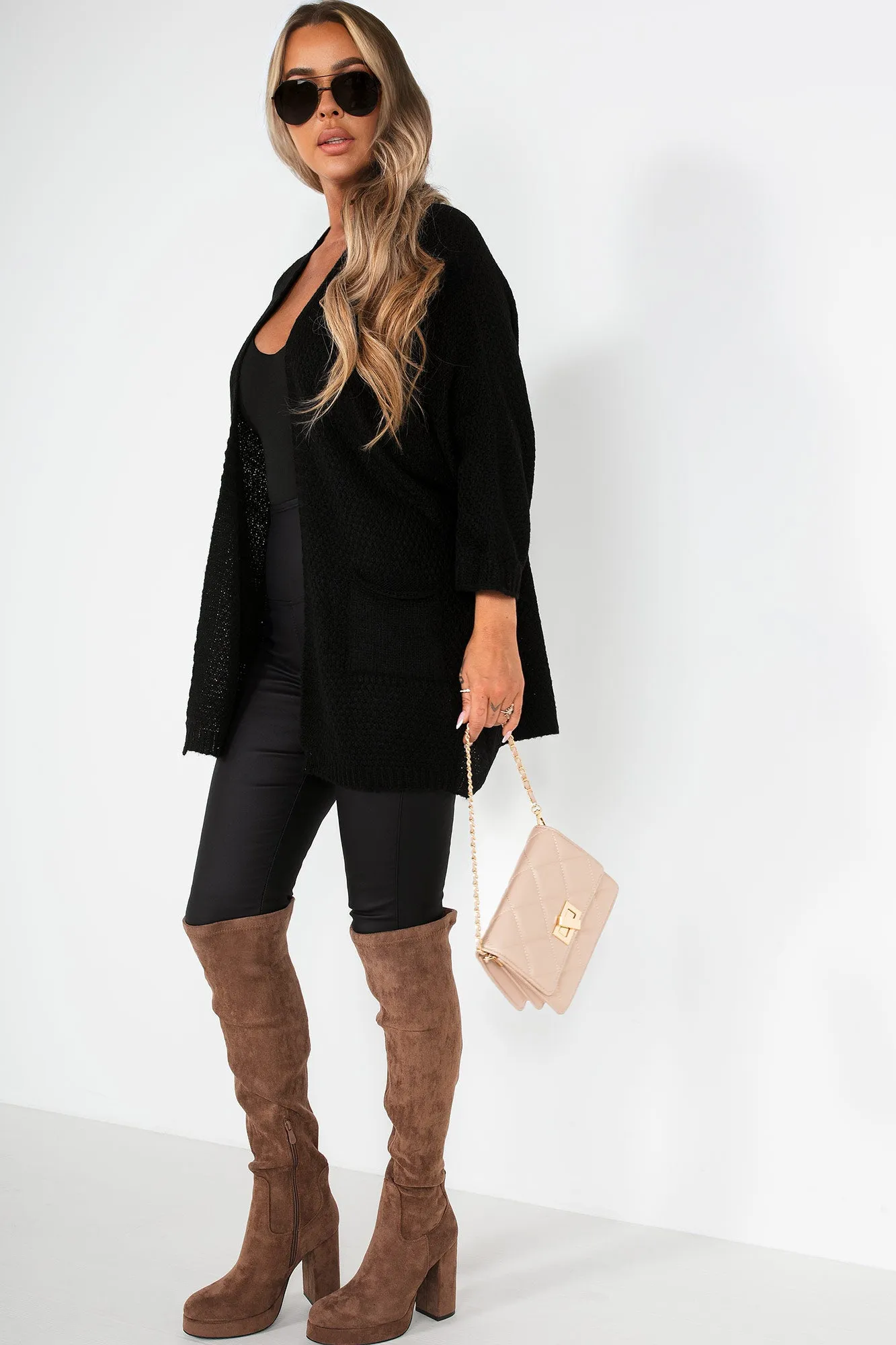 Karina Black Knit Cardigan