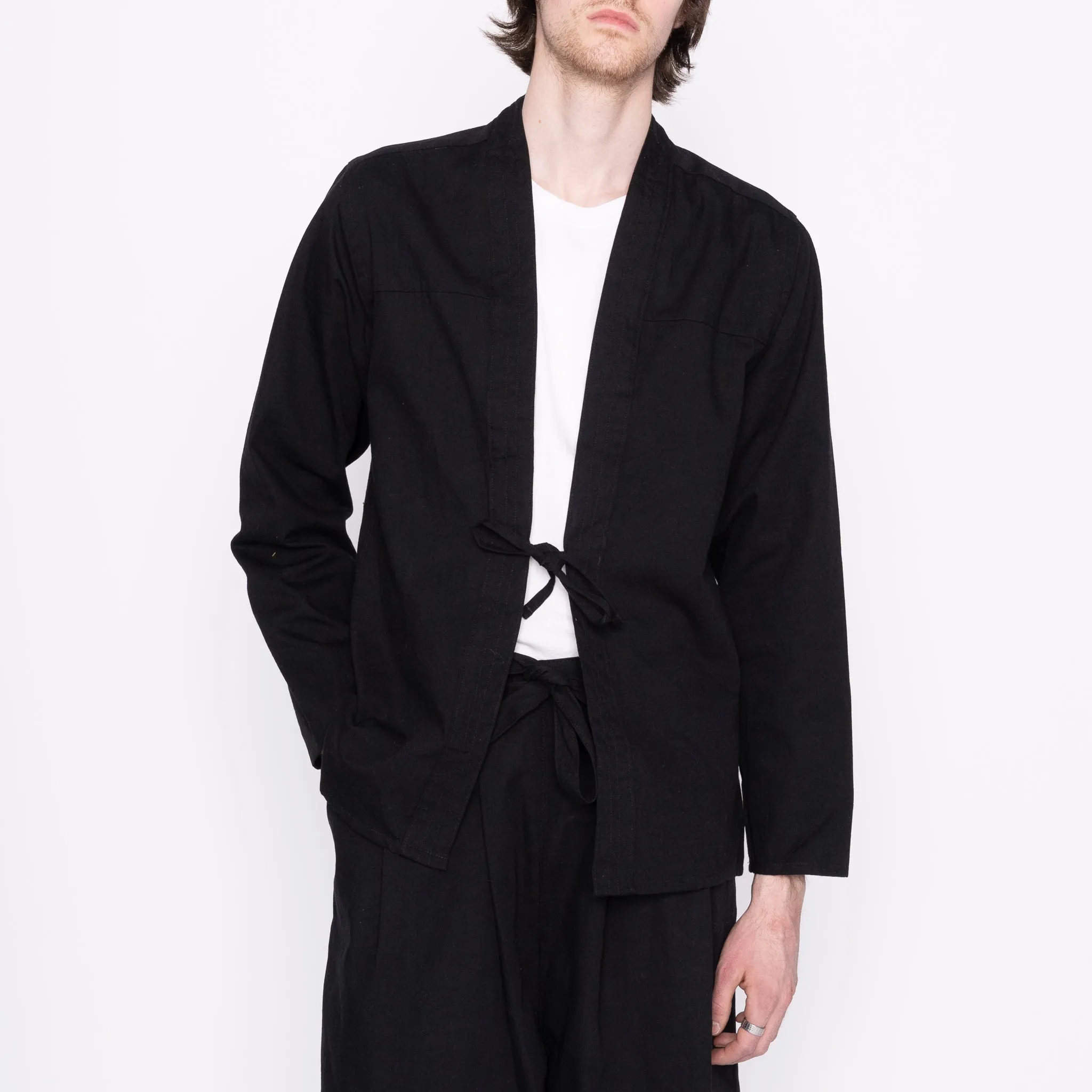 Kimono Shirt - Black Rinsed Oxford   Black Japanese Festival