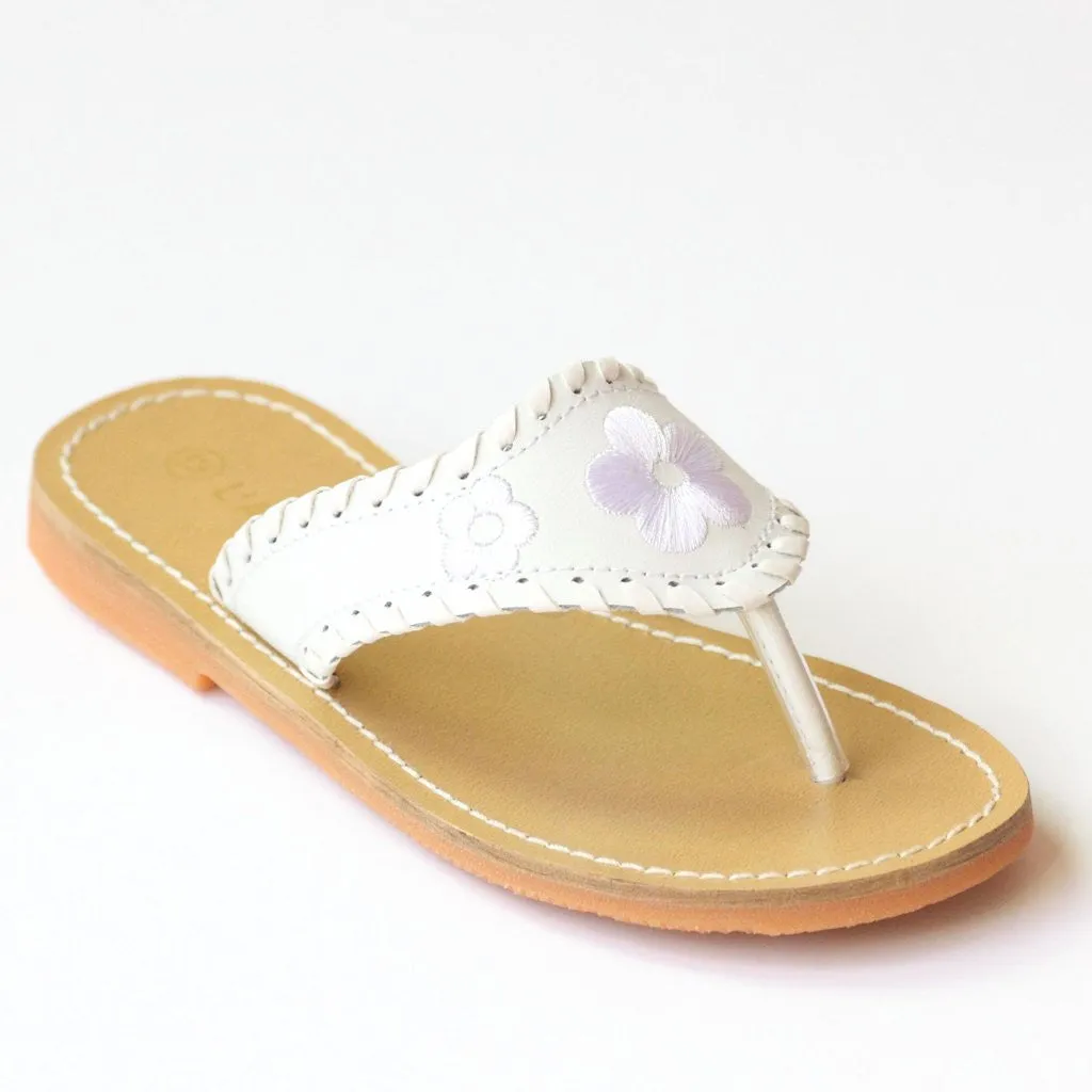 L'Amour Flower Stitched Thong Sandal