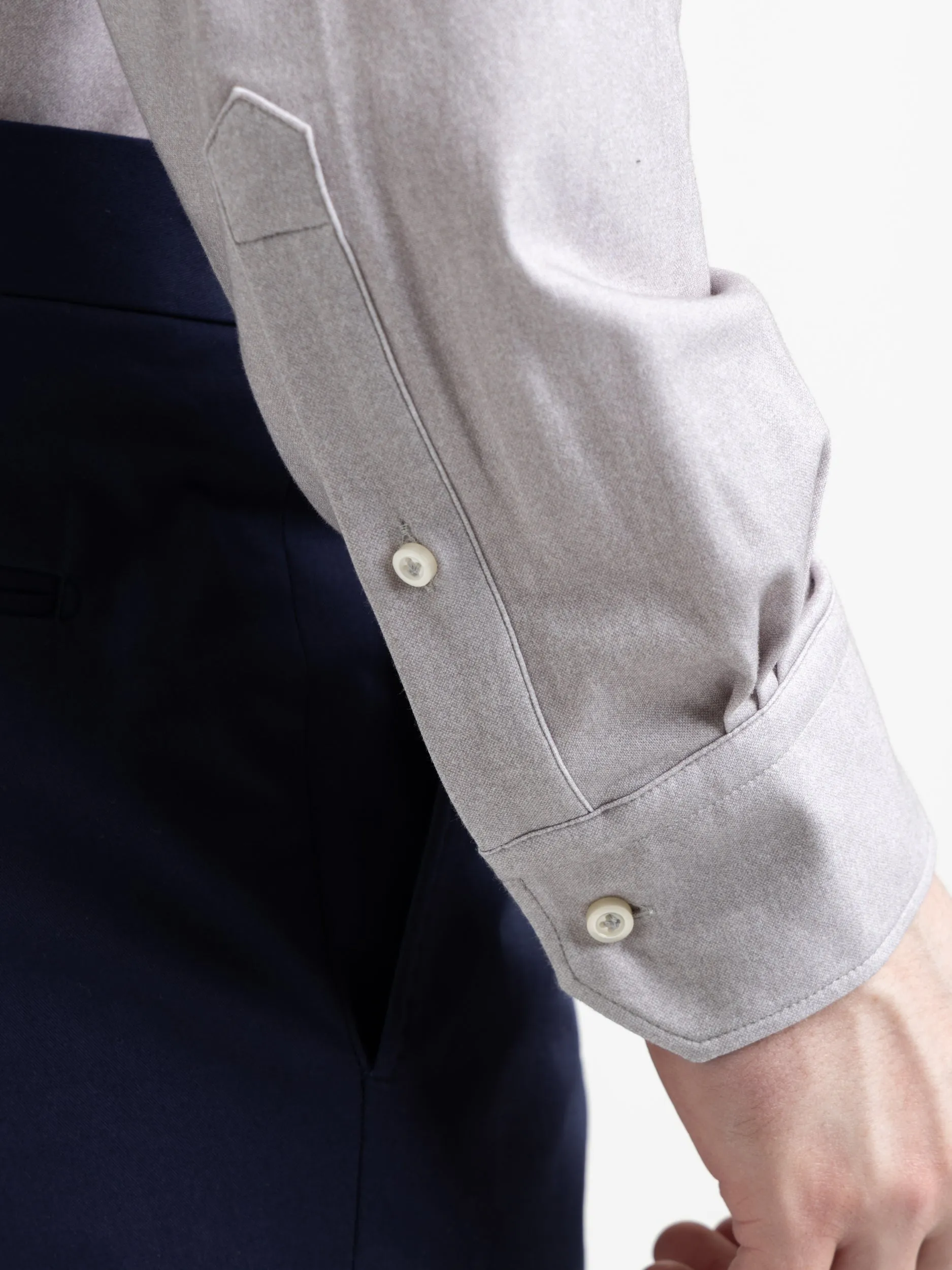 Light Grey 4-Flex Stretch Cotton Shirt