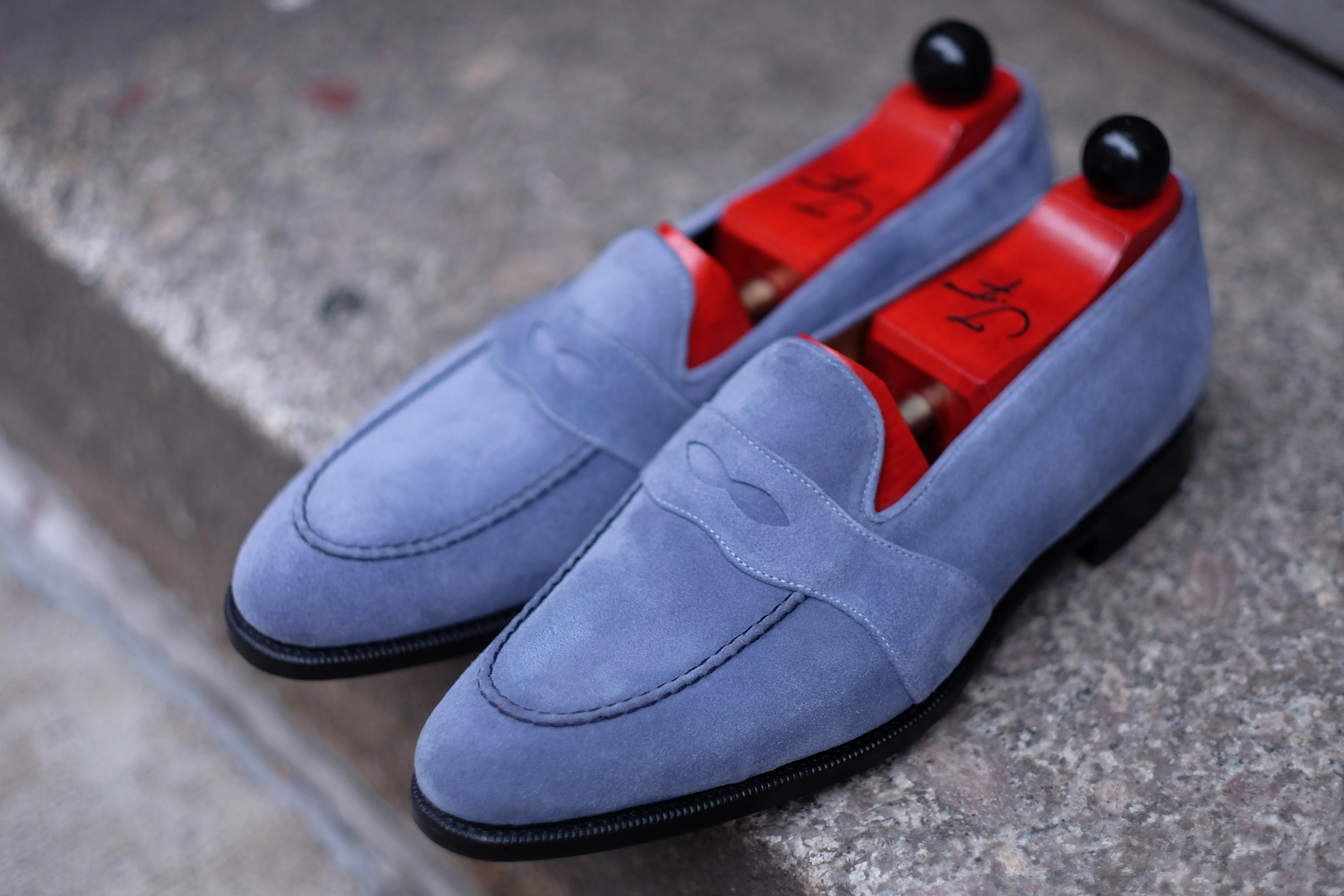 Madison - MTO - Powder Blue Suede - TMG Last - Single Leather Sole