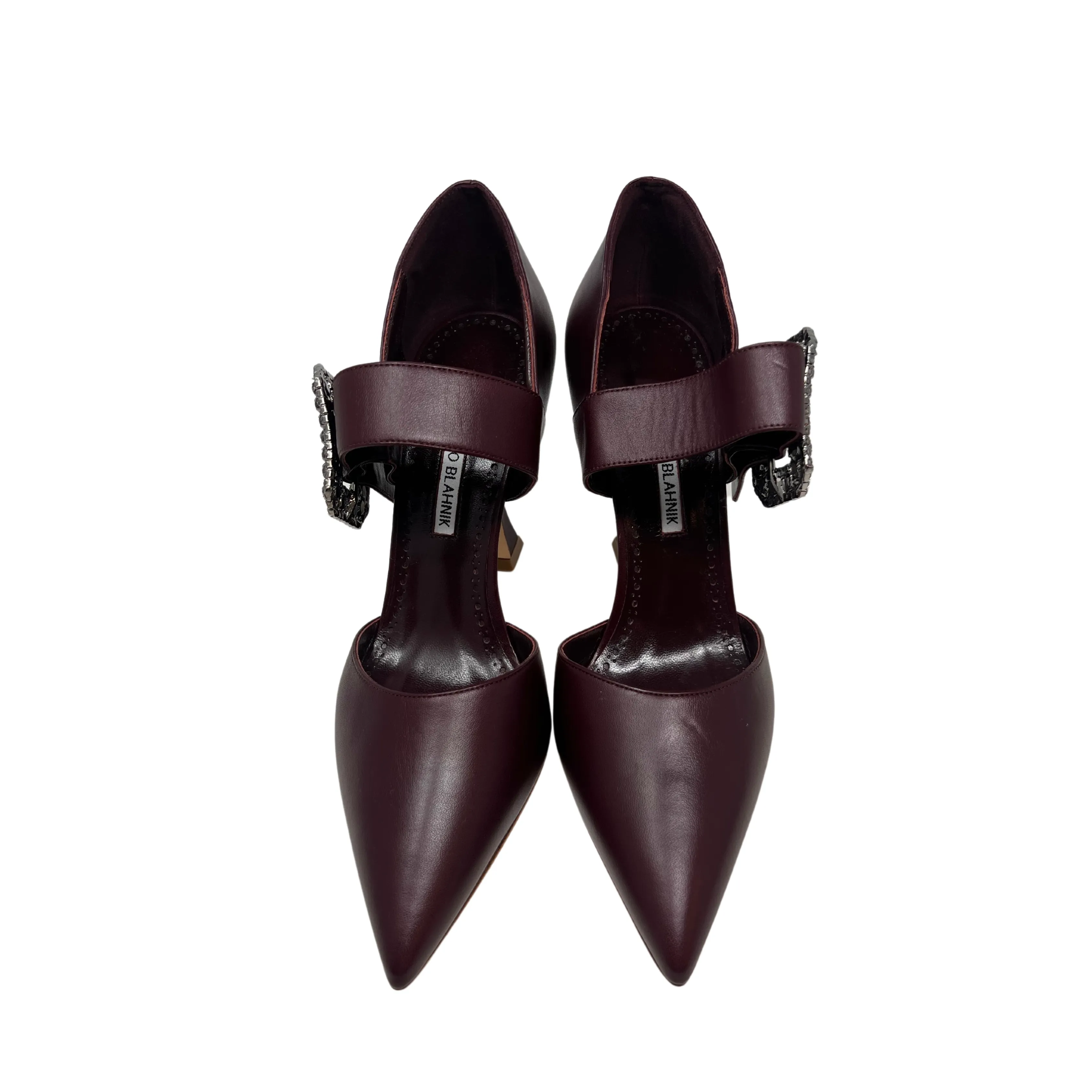 Manolo Blahnik Burgundy Buckle Pumps - Size 40