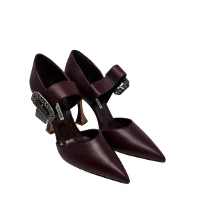 Manolo Blahnik Burgundy Buckle Pumps - Size 40