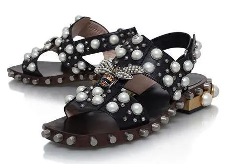 'Marlene' Embellished Bee Sandals