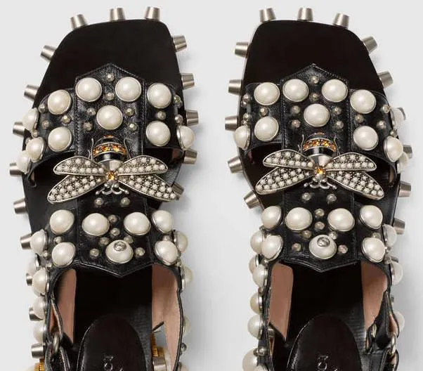 'Marlene' Embellished Bee Sandals