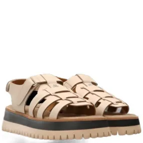 MARUTI LOGAN LEATHER SANDALS IN OFF WHITE