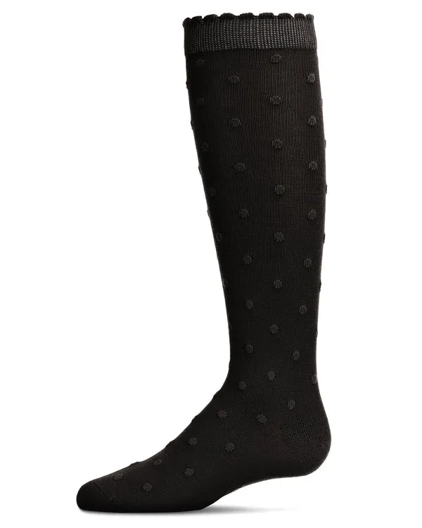 MeMoi Swiss Dot Knee High Black