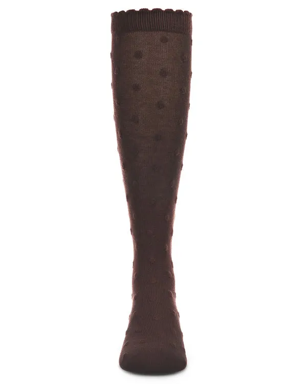 Memoi Swiss Dot Knee High Java