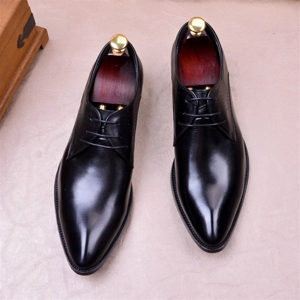 Men Lace Up Pointed Oxford Shoes