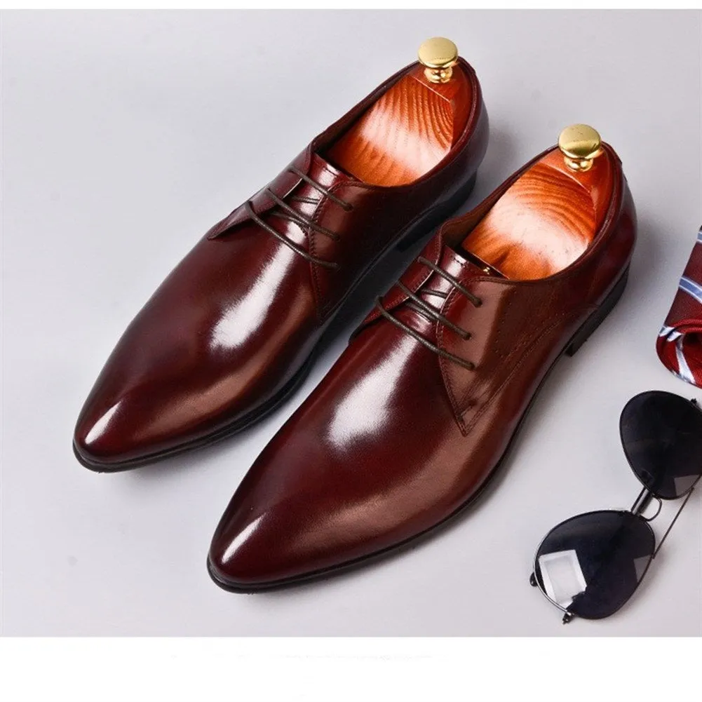 Men Lace Up Pointed Oxford Shoes