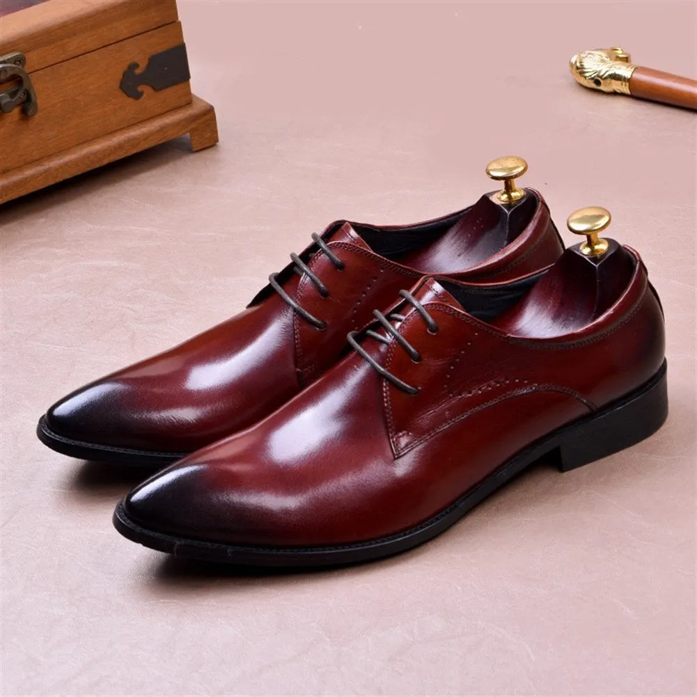 Men Lace Up Pointed Oxford Shoes