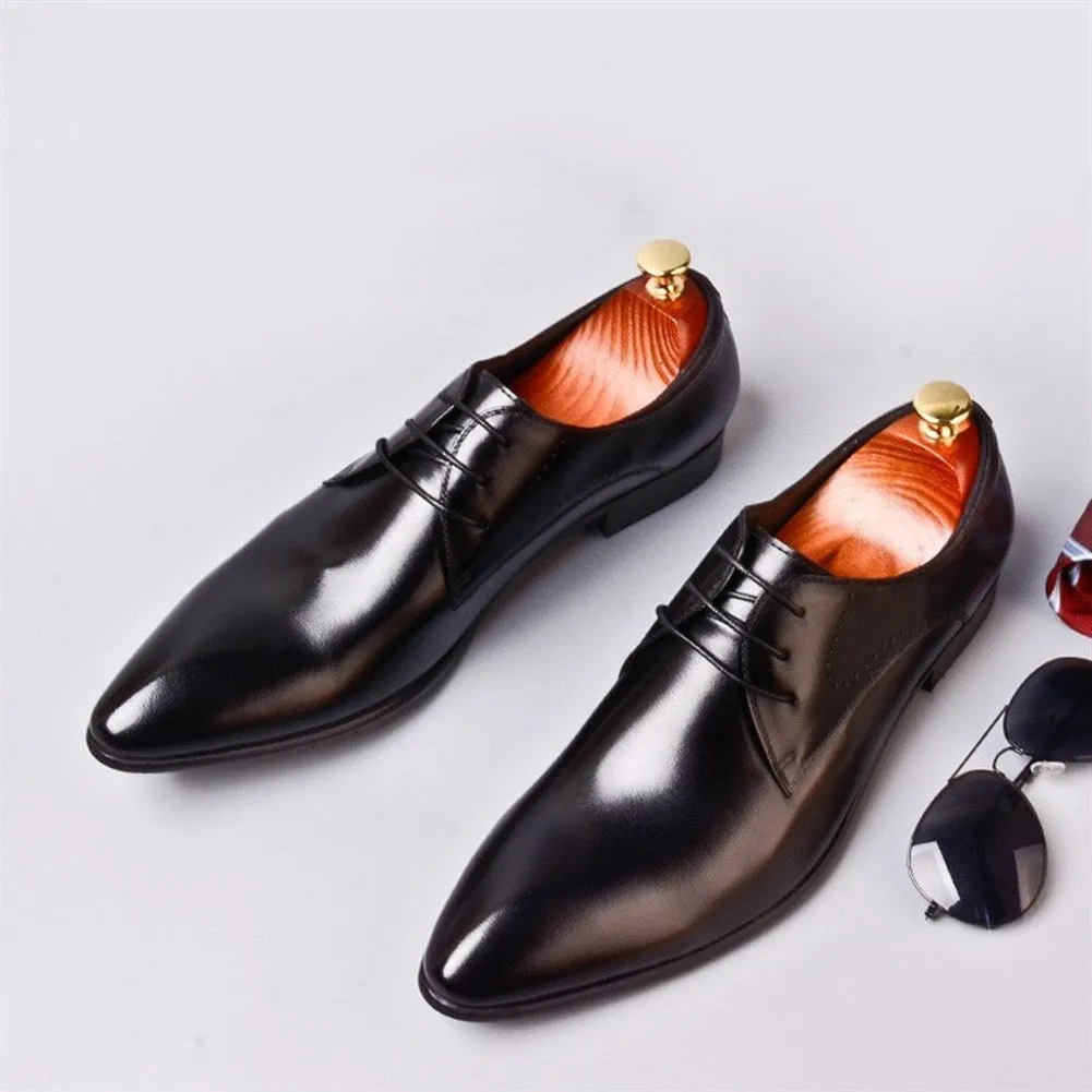 Men Lace Up Pointed Oxford Shoes