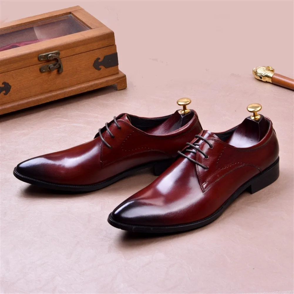 Men Lace Up Pointed Oxford Shoes