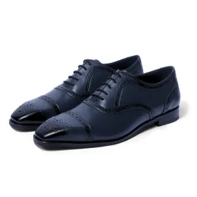 Merlin - Blue Brogue Oxford Lace-Up