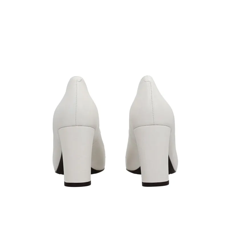 Naron Women's Heels Pumps- Ivory