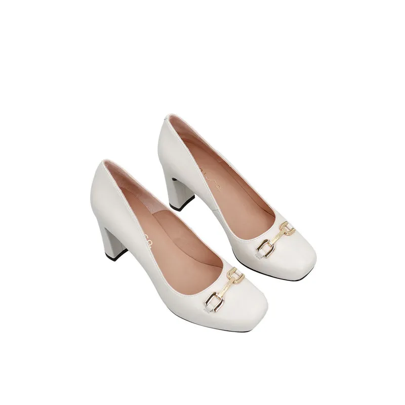 Naron Women's Heels Pumps- Ivory