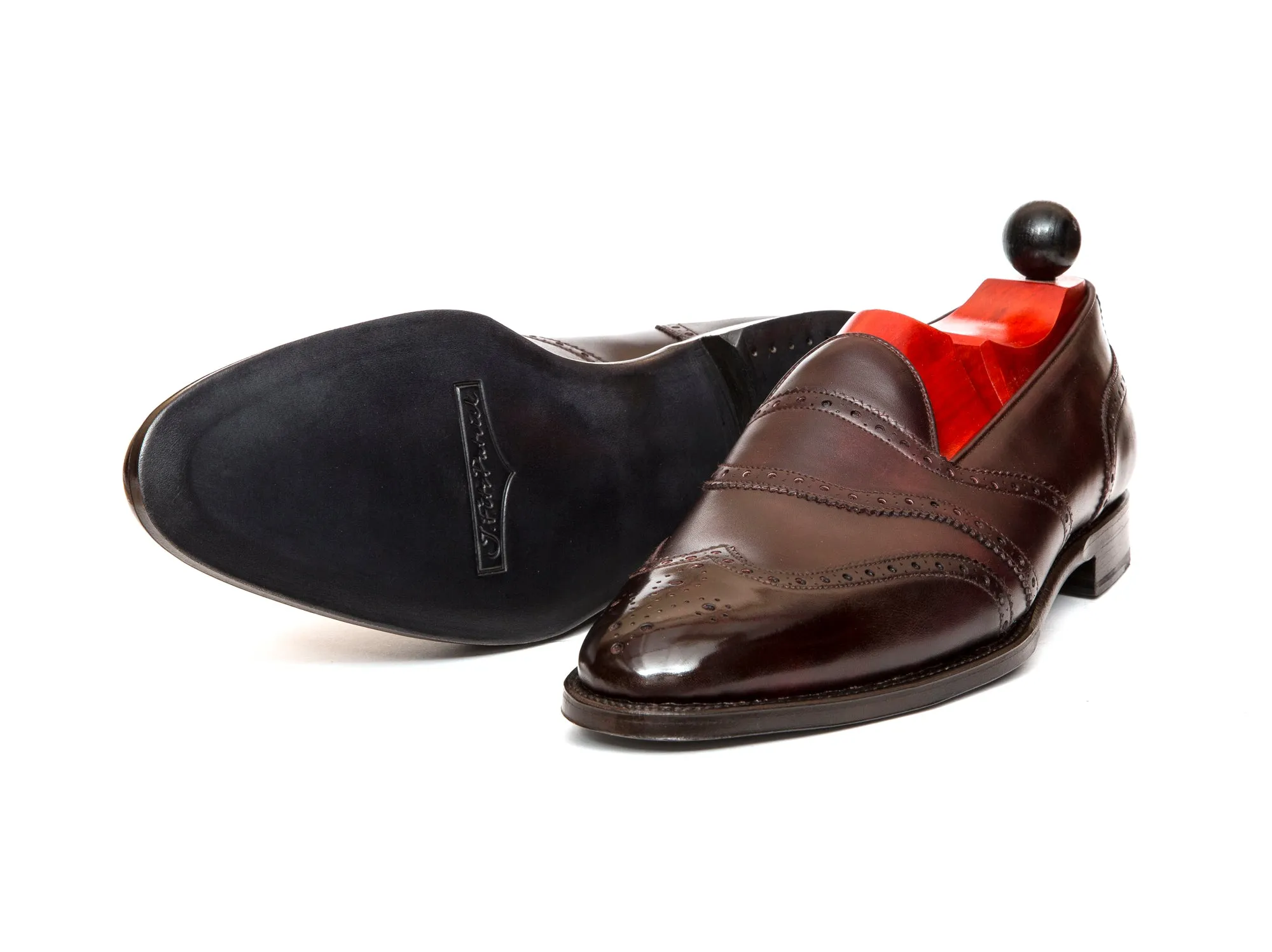 Piau - MTO - Plum Museum Calf - TMG Last - Single Leather Sole