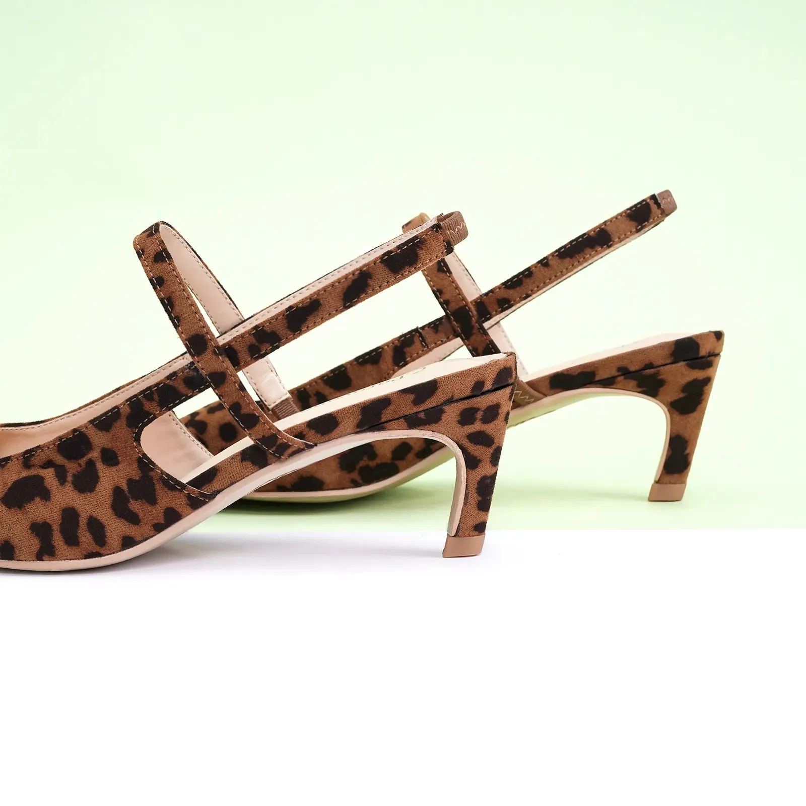 Pointed Toe Print Slingbacks (Helen)