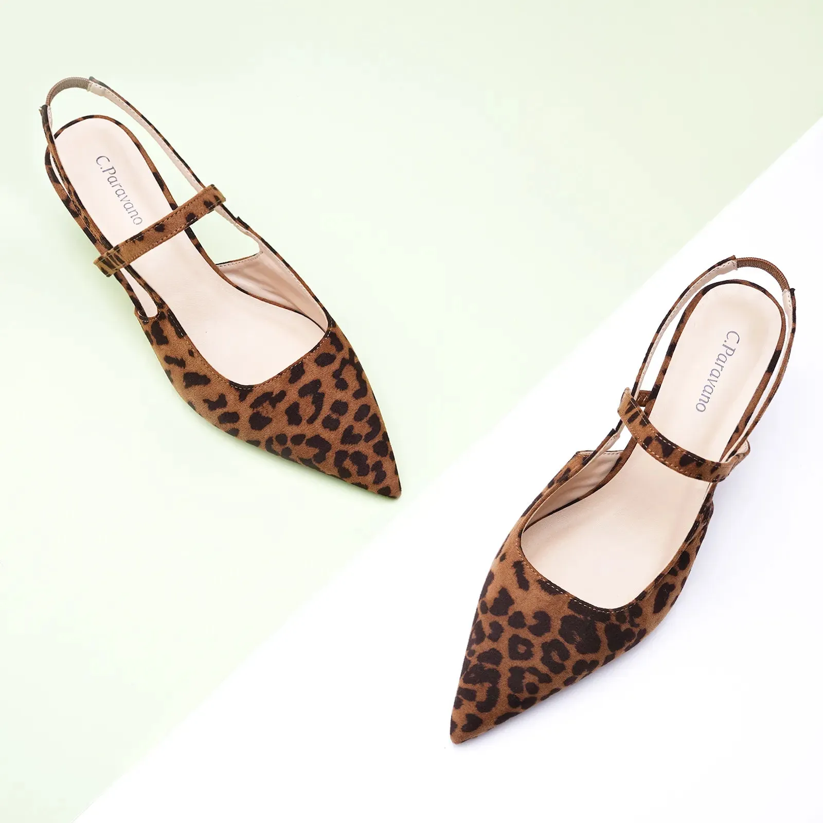 Pointed Toe Print Slingbacks (Helen)