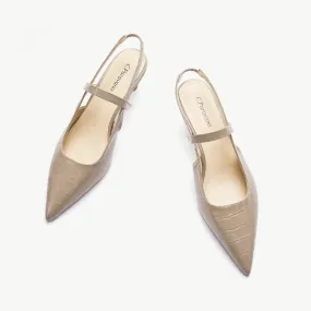 Pointed Toe Print Slingbacks (Helen)