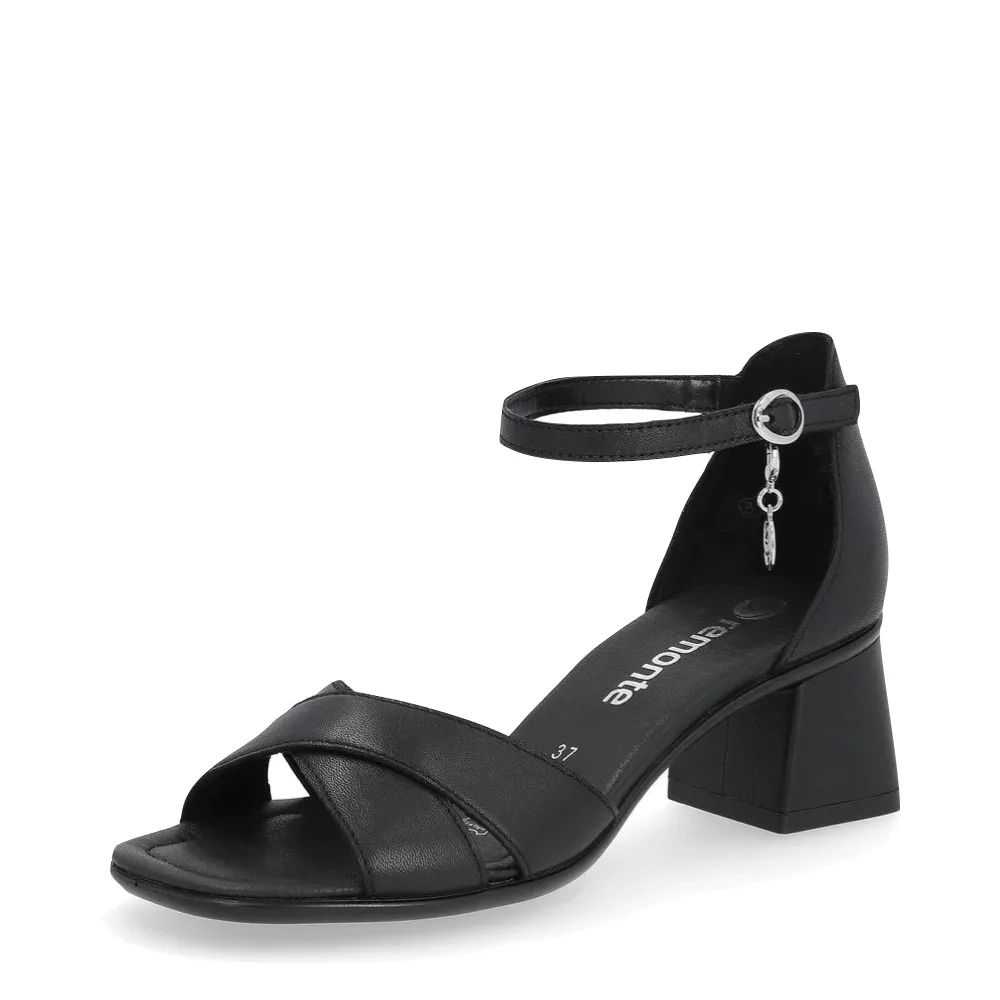 Remote Women's Dorina 50 Black Heel Sandal in Black