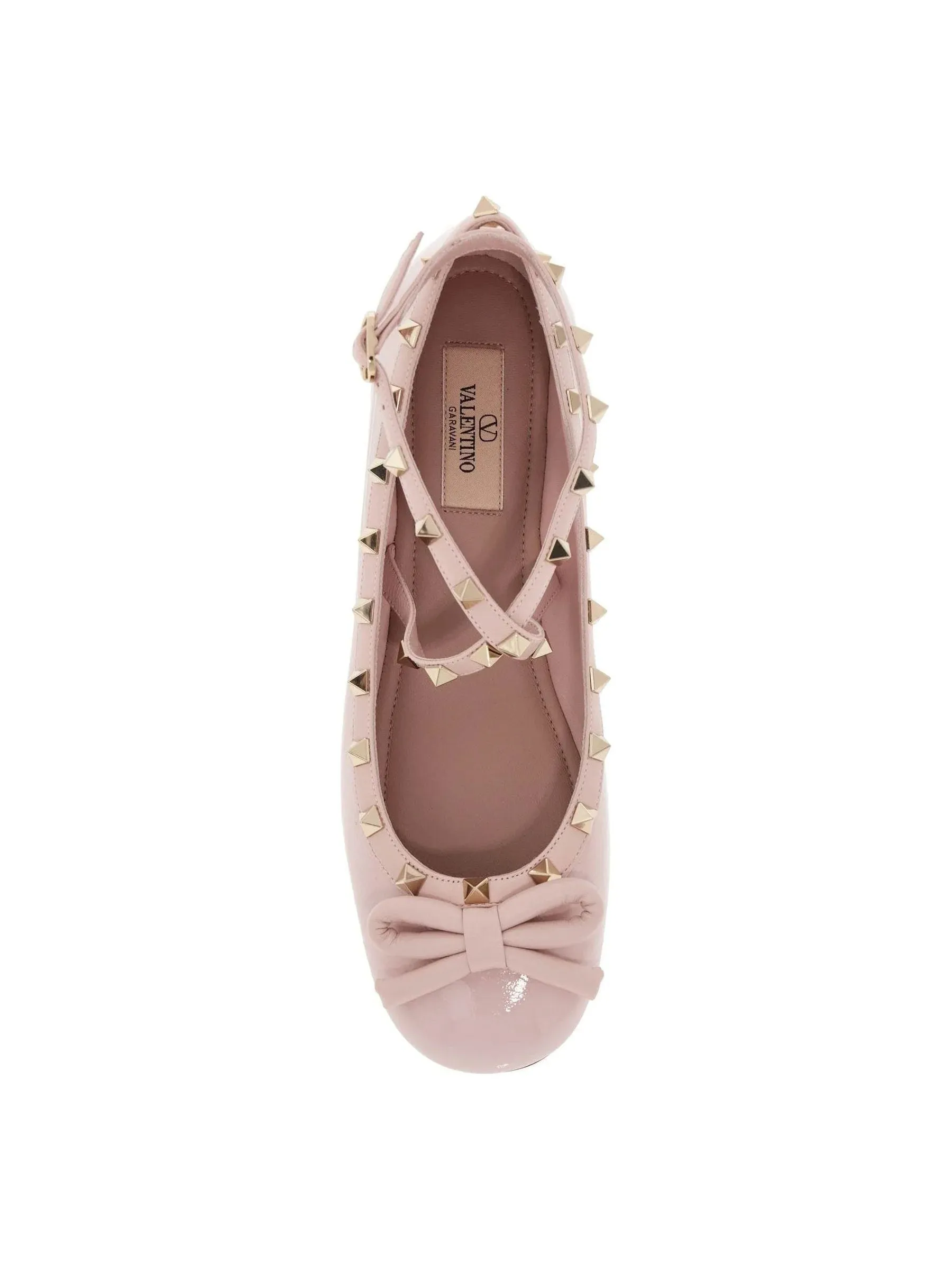 Rockstud Patent Ballerinas