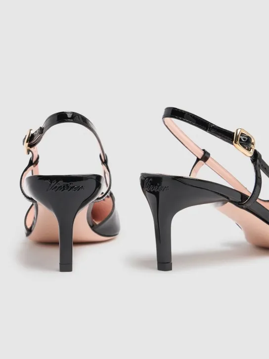 Roger Vivier   55mm Mini buckle leather slingbacks 