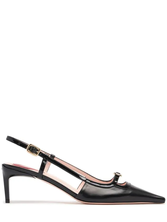 Roger Vivier   55mm Mini buckle leather slingbacks 