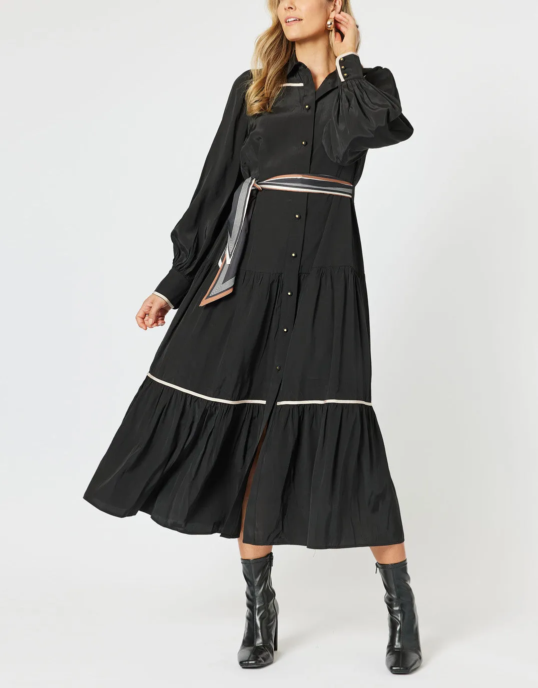 Roma Trim Dress - Black