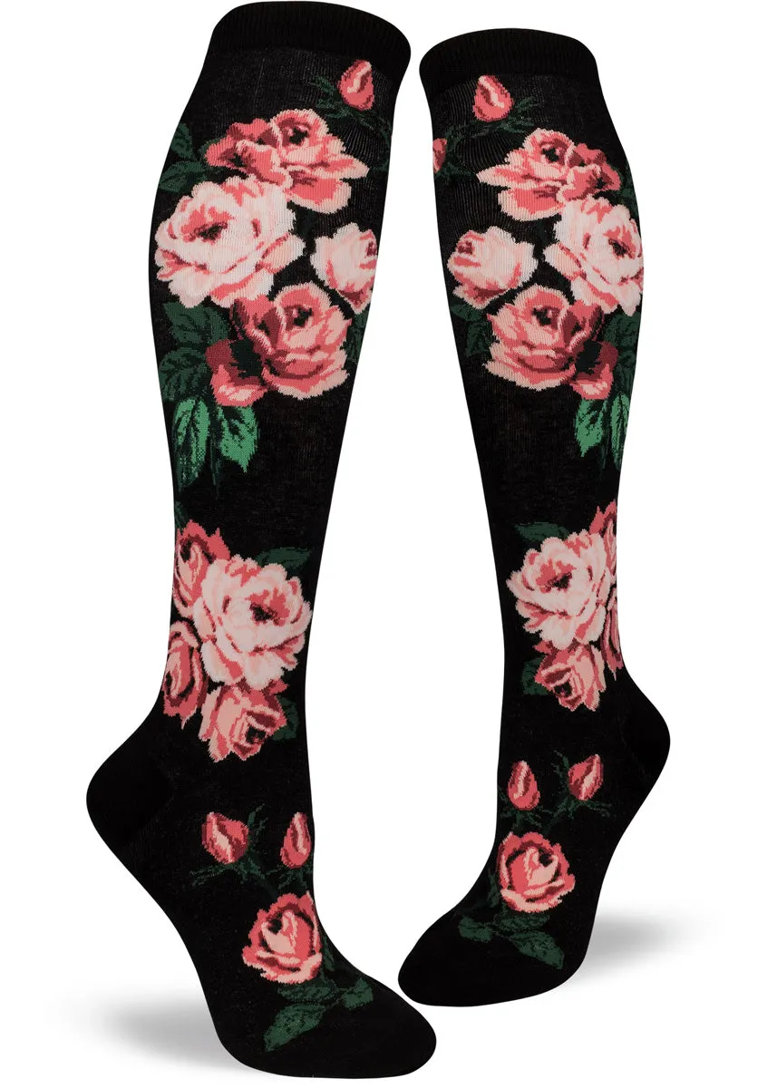 Romantic Rose Knee High Socks