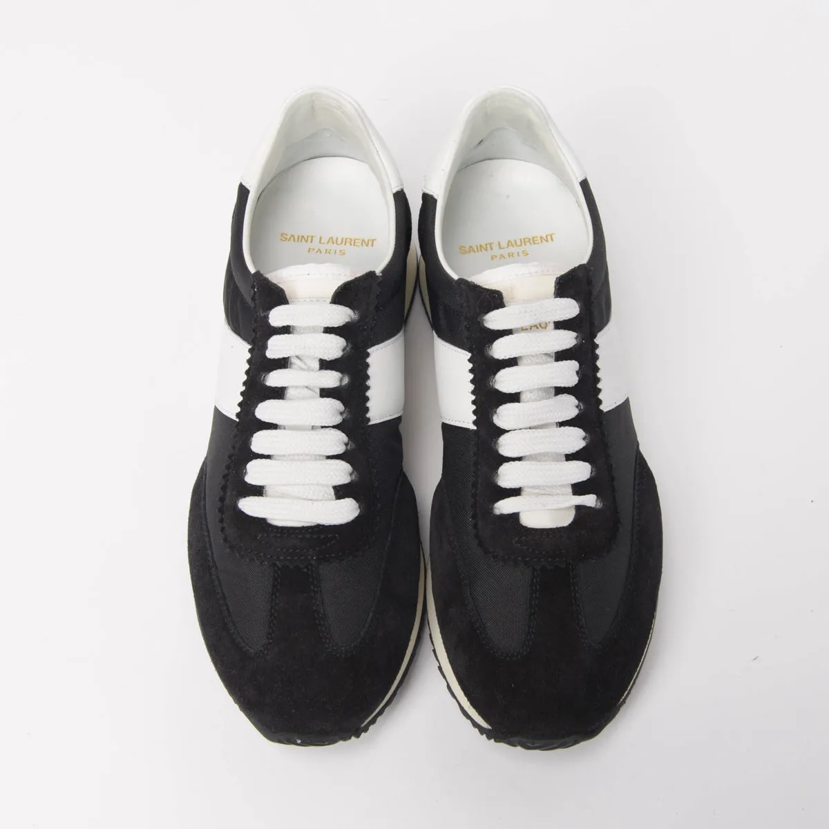 Saint Laurent Black & White Mesh & Suede SL/20 Sneakers 36