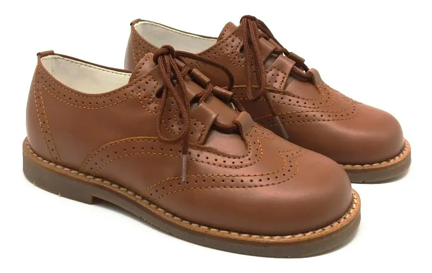 Shawn & Jeffrey Roble Tan Leather Oxford Shoe