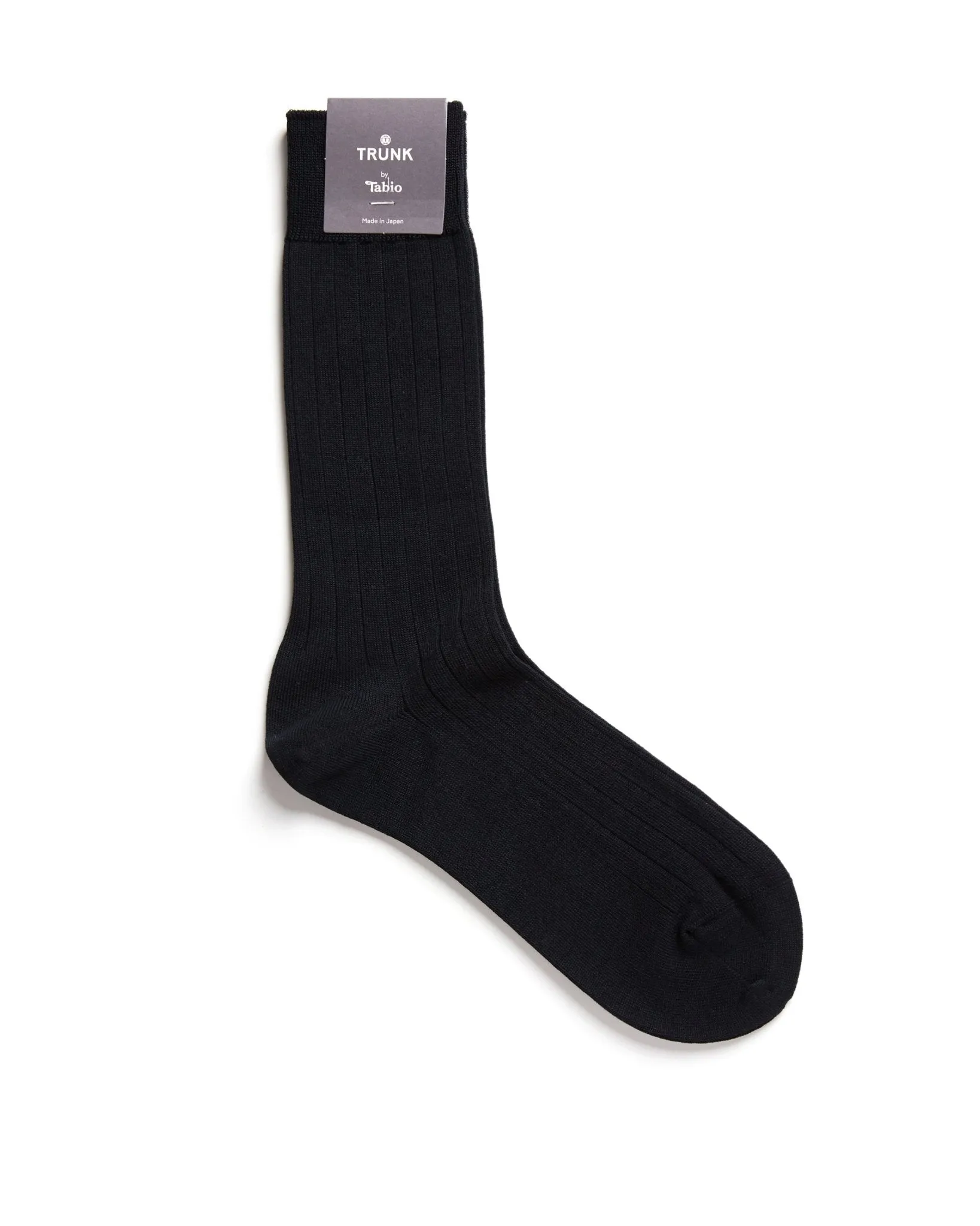 Tabio Cotton Ribbed Socks: Dark Navy