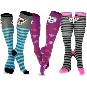 TeeHee Crazy Fun Novelty Knee High Socks for Women Multipack (N2131FUN)