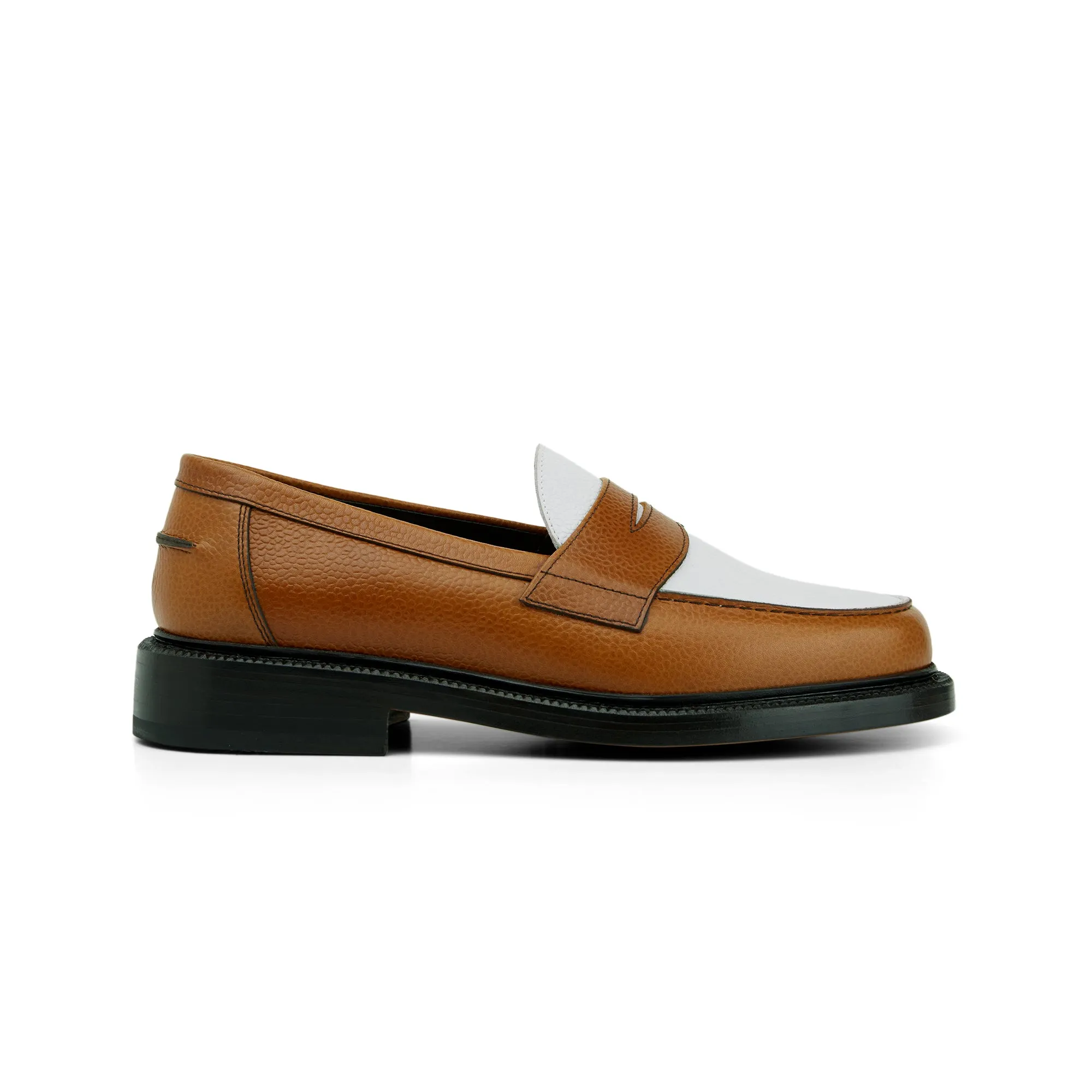 The Ellis Penny Loafer, Acorn/White