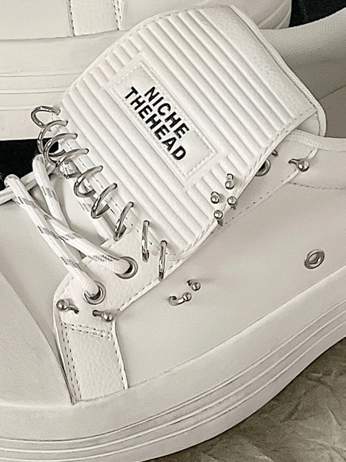 Thesupermade Punk Metal Ring Platform Sneakers