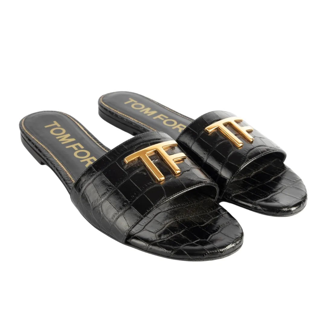 Tom Ford Real Croco Flat Sandals