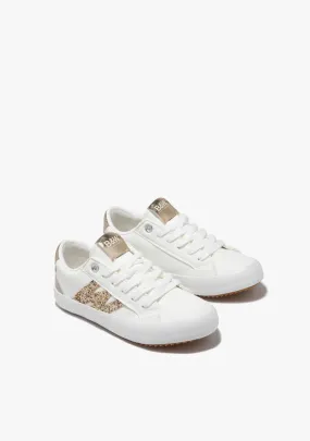 White with gold glitter detail sneaker